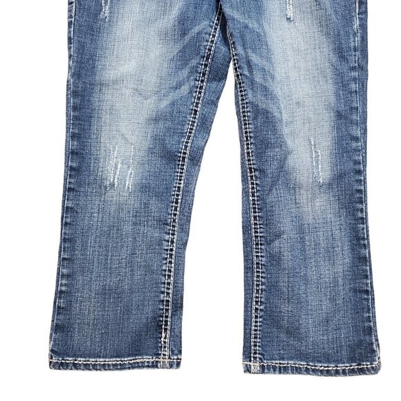 Grace In LA Womens Bootcut Jeans Blue Denim Embellished Pockets Size 11/29 - Picture 10 of 13